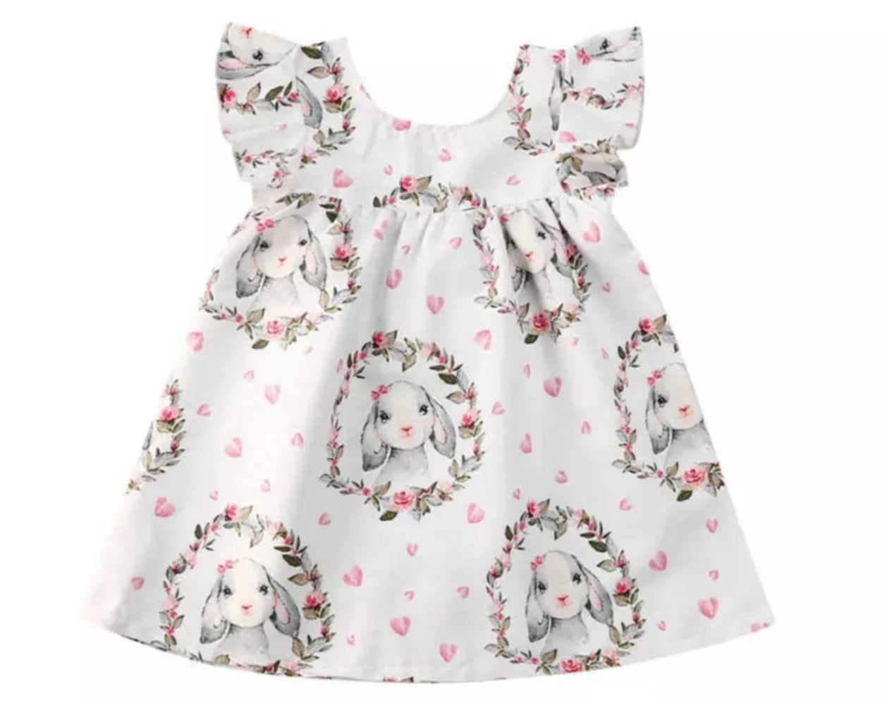 Baby Girl Custom Dress Bunny Print