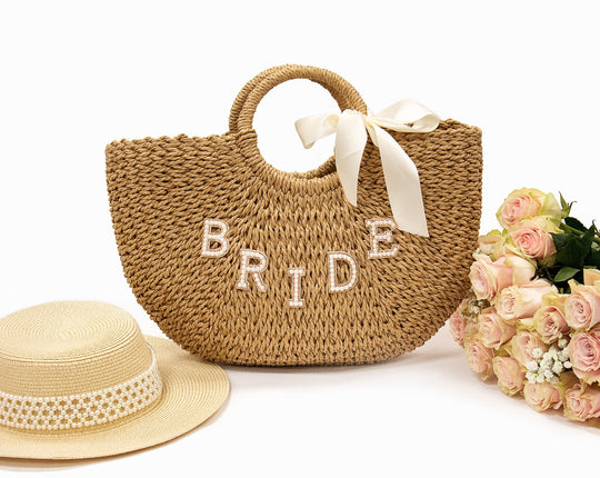 Custom Bride Straw Bag