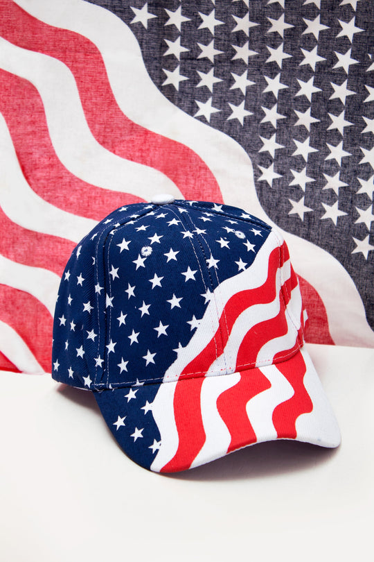 American USA Flag Hat Cap July 4th USA Independence Day Stars & Stripes