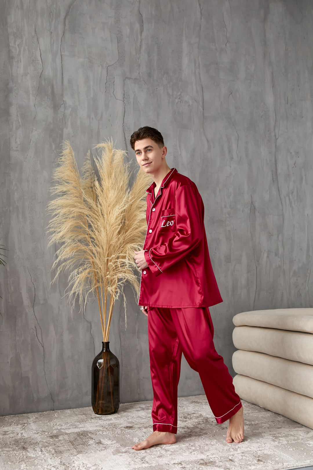 Personalized Men's Satin Pajama Set