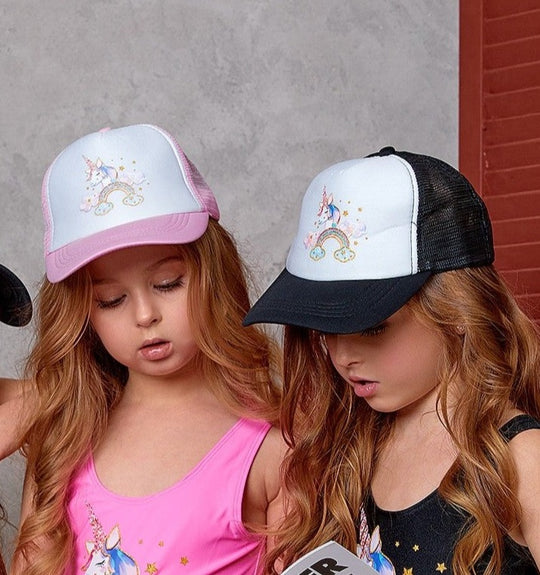 Kids Unicorn Rainbow Custom Trucker Caps