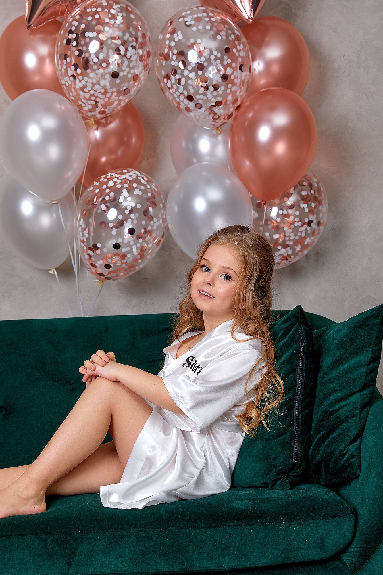 Customized Flower Girl Kids Satin Robes- Script