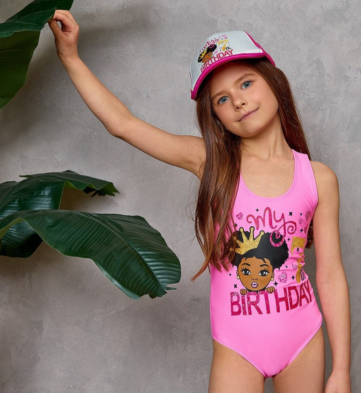 Kids Birthday Princess/Squad Swimsuit, Personalized Kids Swimsuits, Personalized One Piece Girl Swimsuit, Kids Pool Party Swims, Custom Bathing Suits