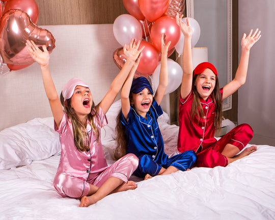 Birthday Sleepover Party Kids Masks Calligraphy font