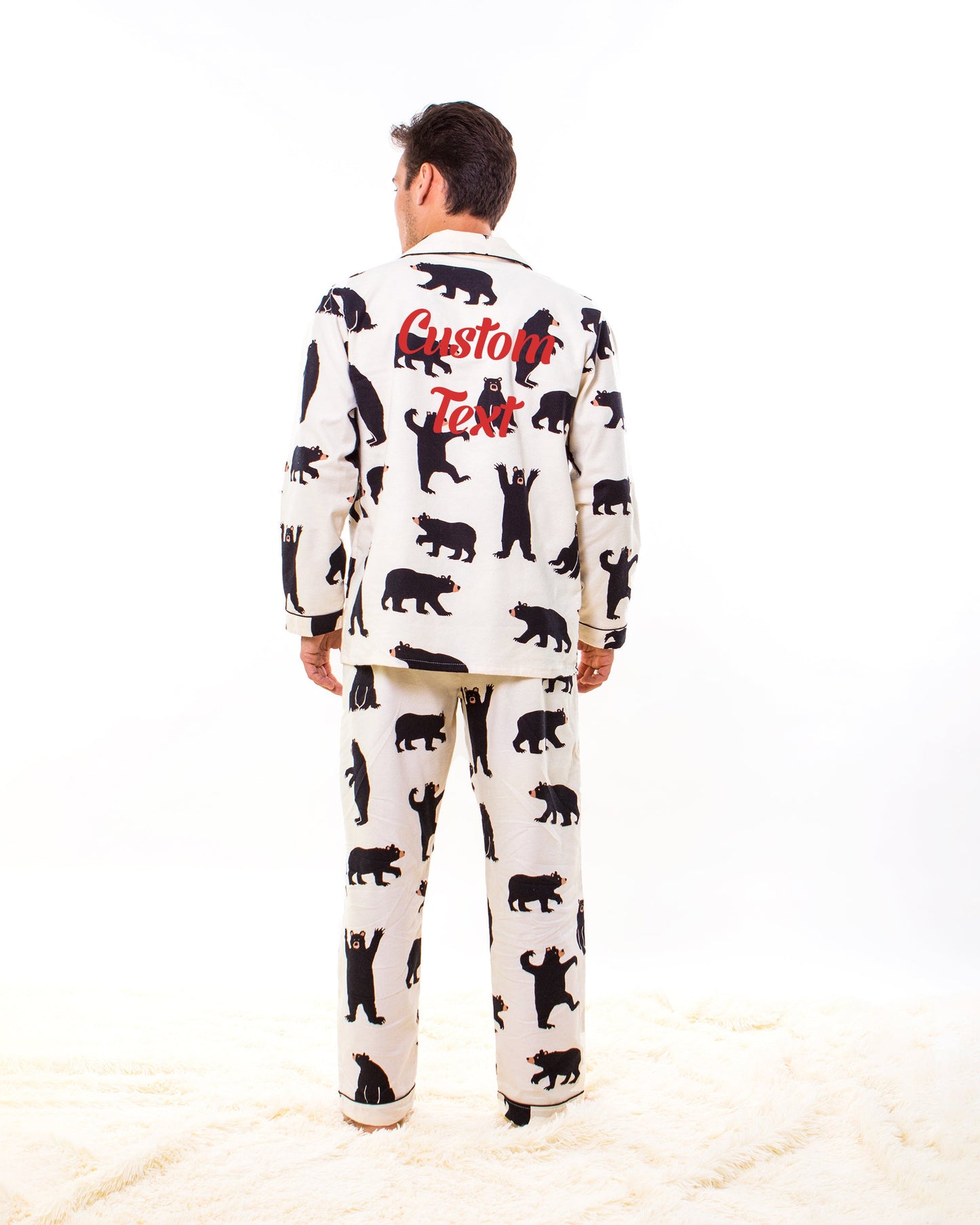 Bear Print Menโs Pajama Set - Menโs Pajamas