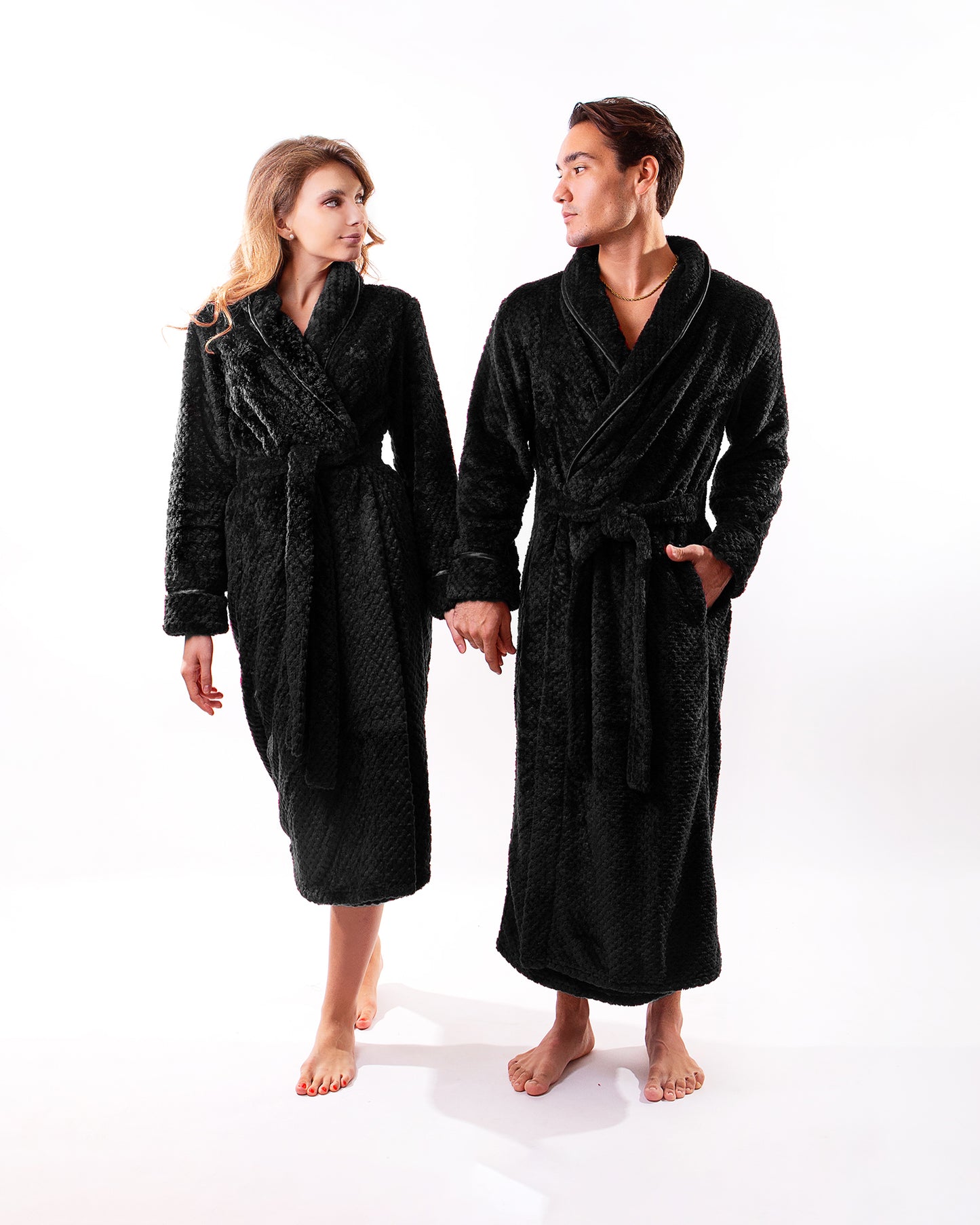Mr and Mrs Couple Custom Long Bathrobes style1
