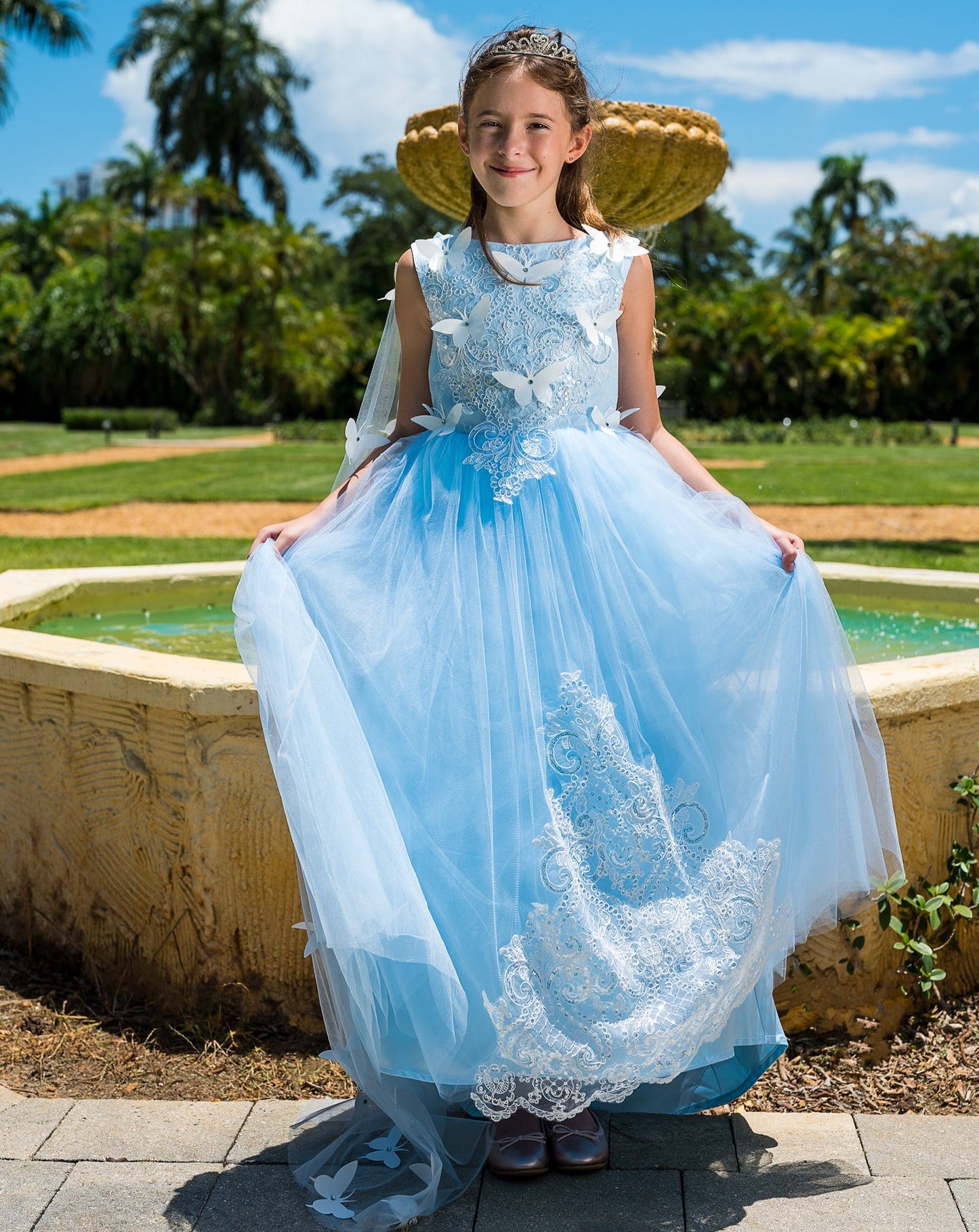 Butterfly Flower Girl Dress Birthday Princess Dress