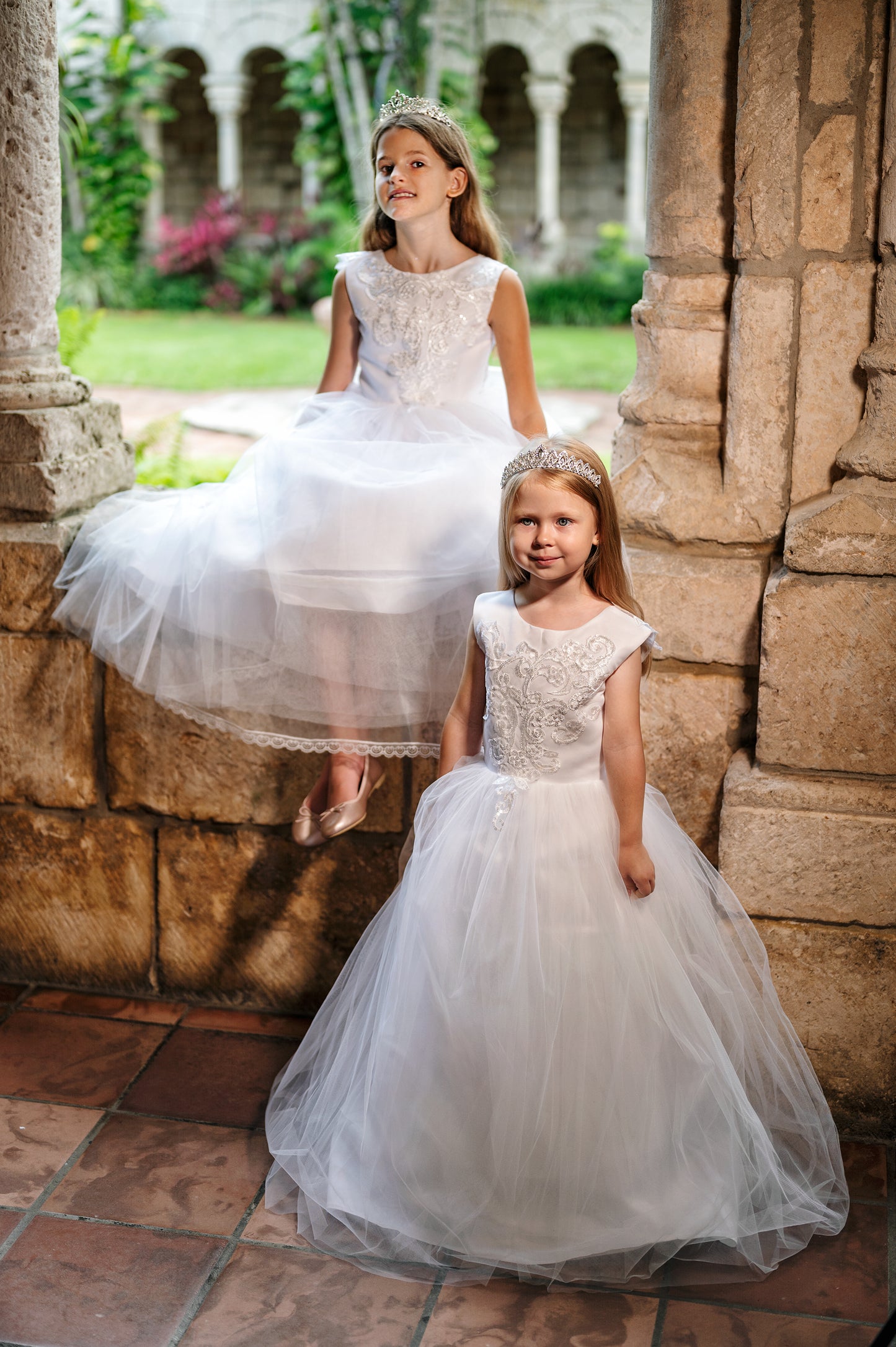 Flower Girls Lace Dresses A Line With Buttons