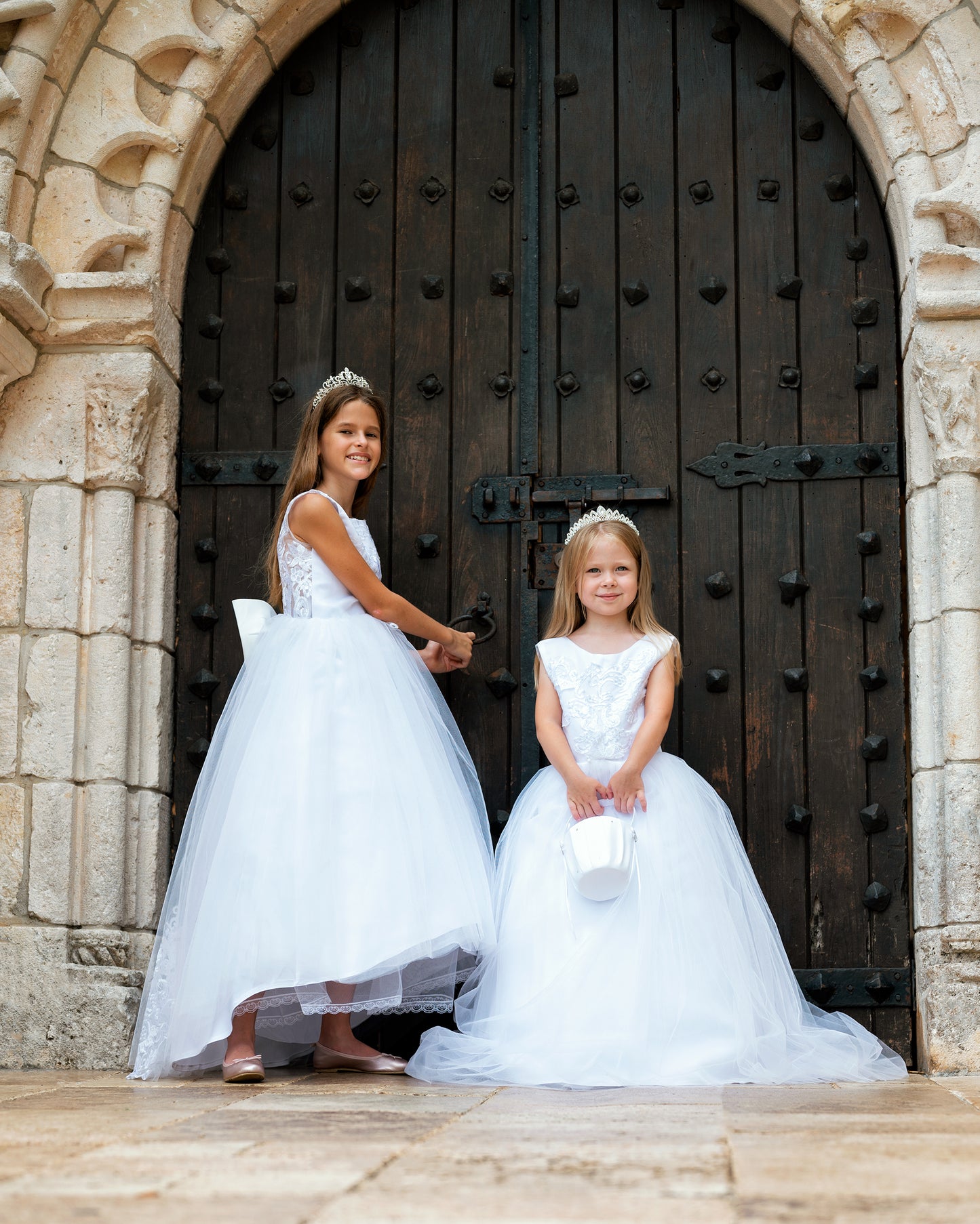 Flower Girls Lace Dresses A Line With Buttons