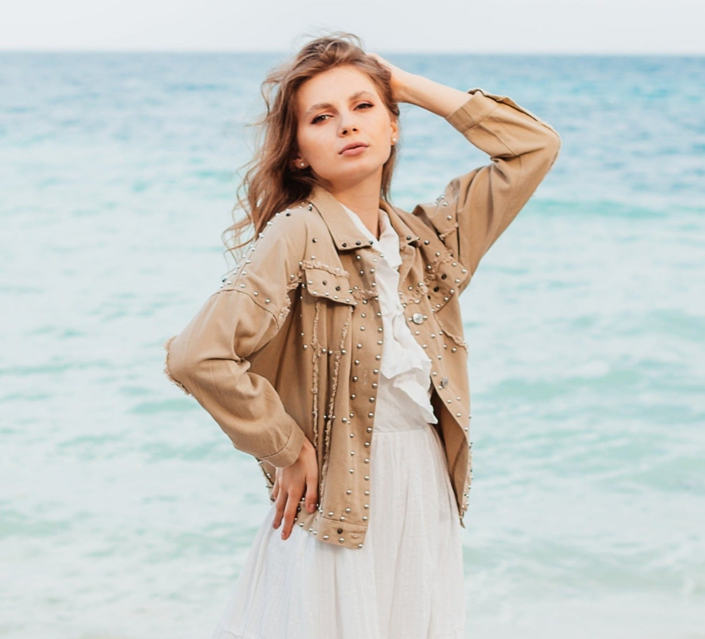 Bridal Studded Denim Jacket - Custom jackets