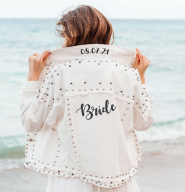 Bridal Studded Denim Jacket - Custom jackets