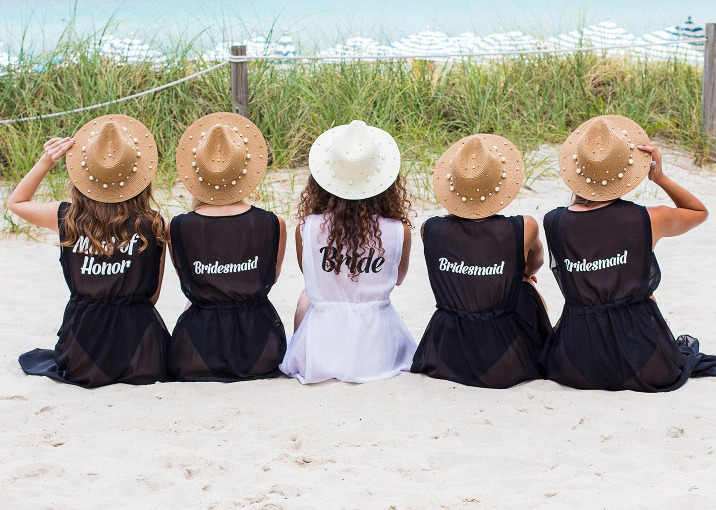 Bride and Bridesmaids Custom Beach Long Cover Ups - Beach