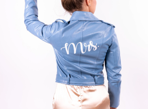 Bride Custom Leather Jacket - XS / Blue - Custom jackets