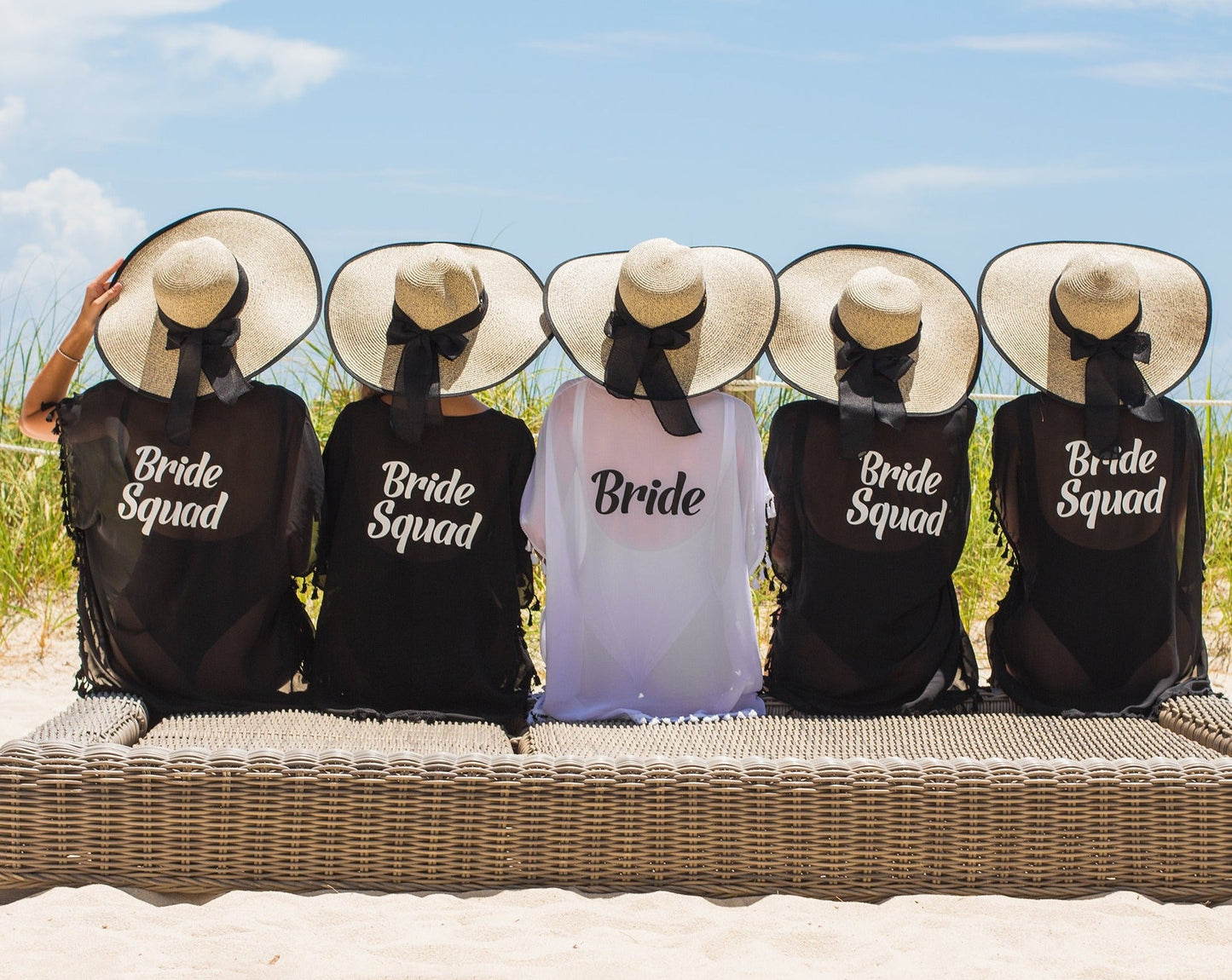 Bride Squad Custom Beach Cover Up with Tassels - Beach Cover