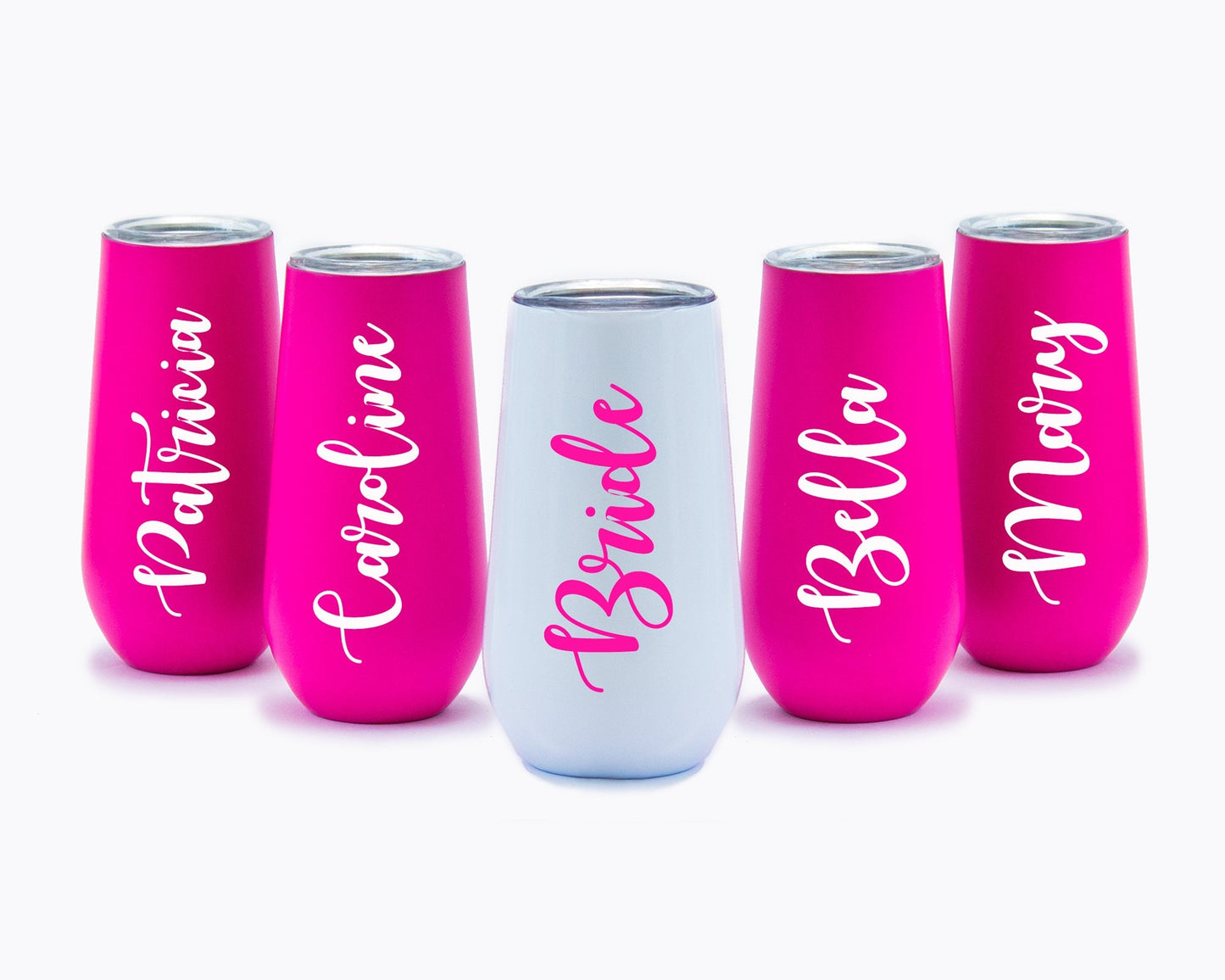 Bridesmaids Customized Metallic Champagne/ Wine Flutes -