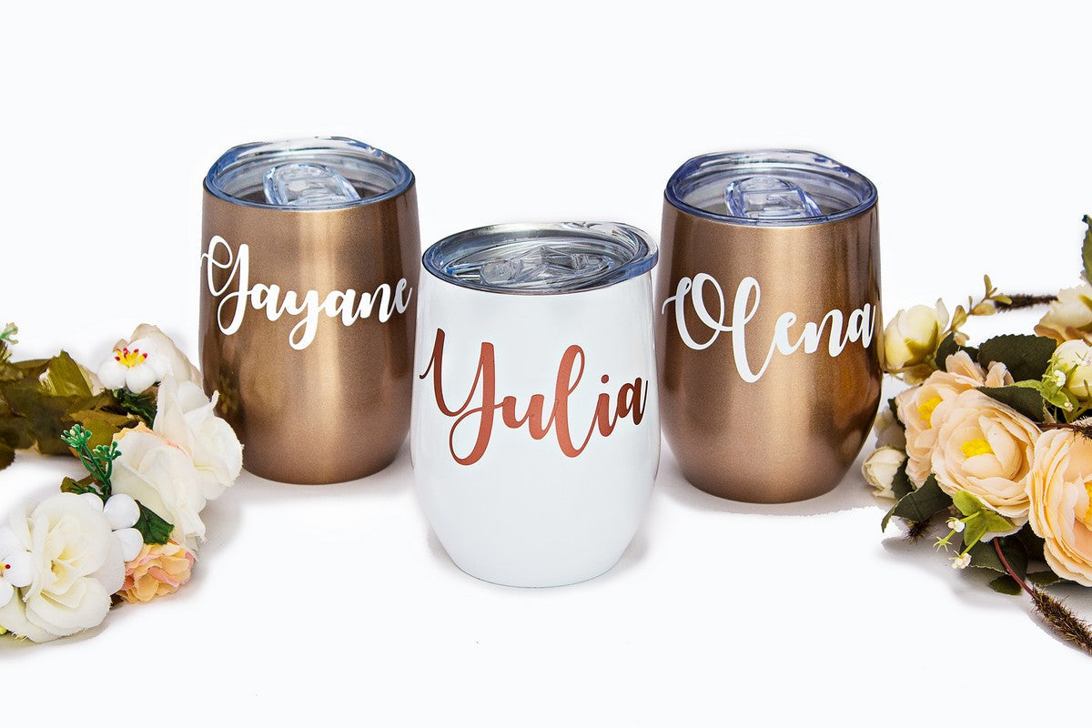 Bridesmaids Metallic Wine Tumblers - Tumblers