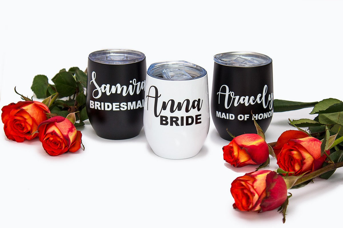 Bridesmaids Metallic Wine Tumblers - Tumblers