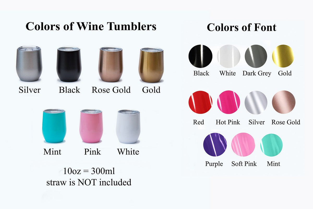 Bridesmaids Metallic Wine Tumblers - Tumblers