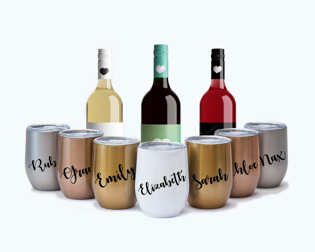Bridesmaids Metallic Wine Tumblers - Tumblers