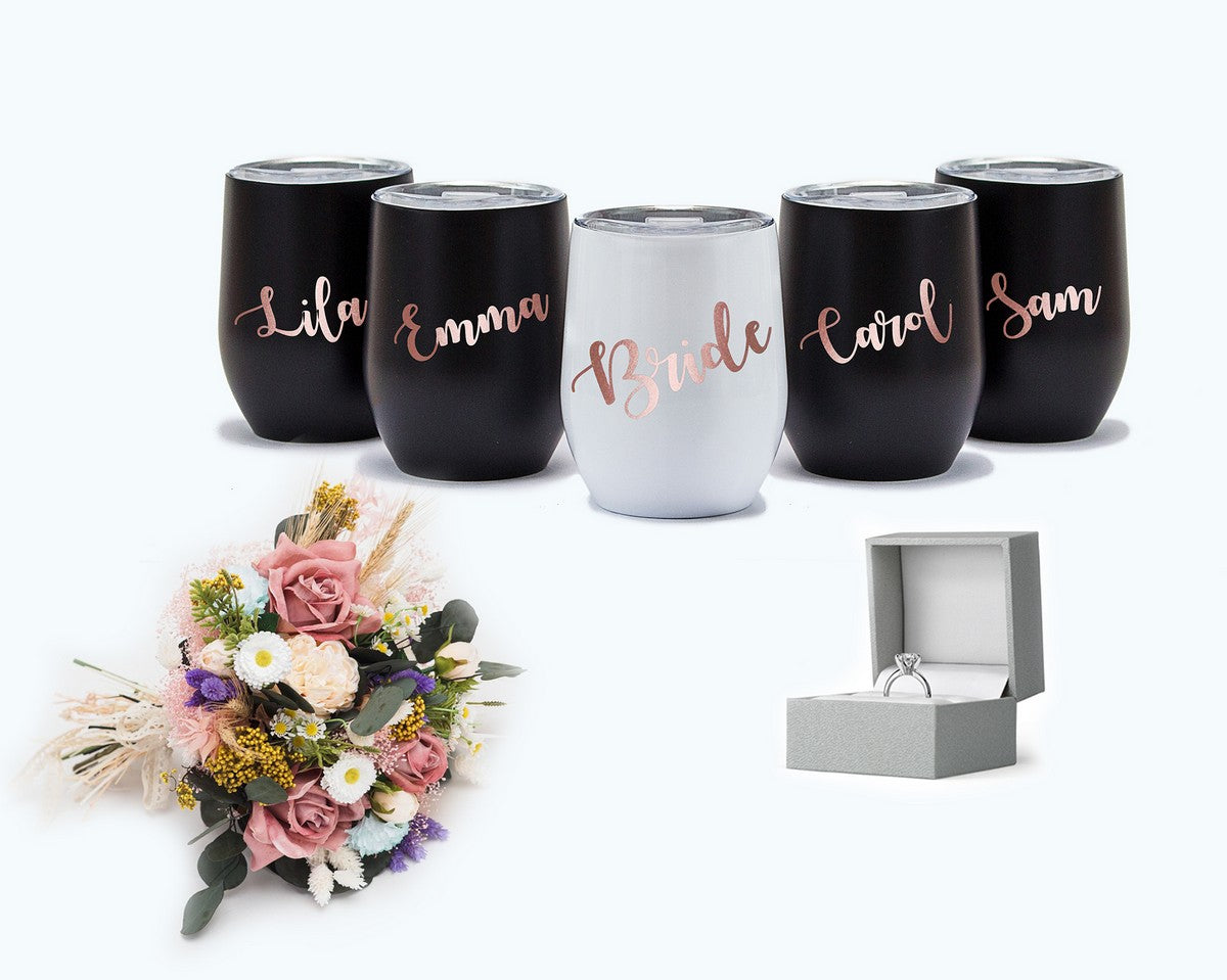 Bridesmaids Metallic Wine Tumblers - Tumblers