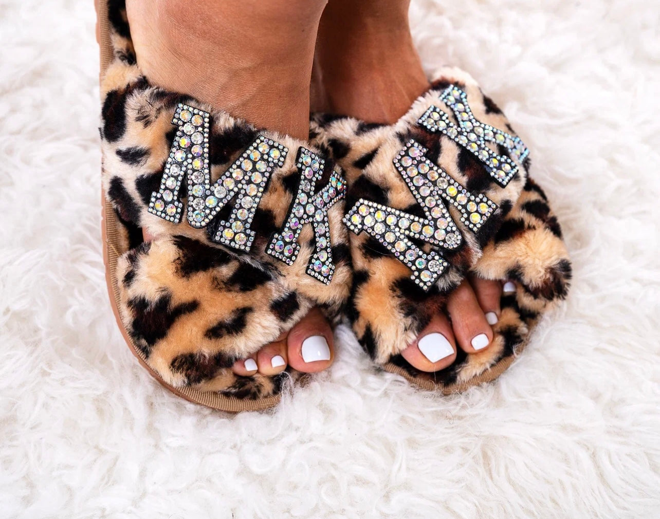 Bridesmaids Pearls Fluffy Cross Slippers - party slippers