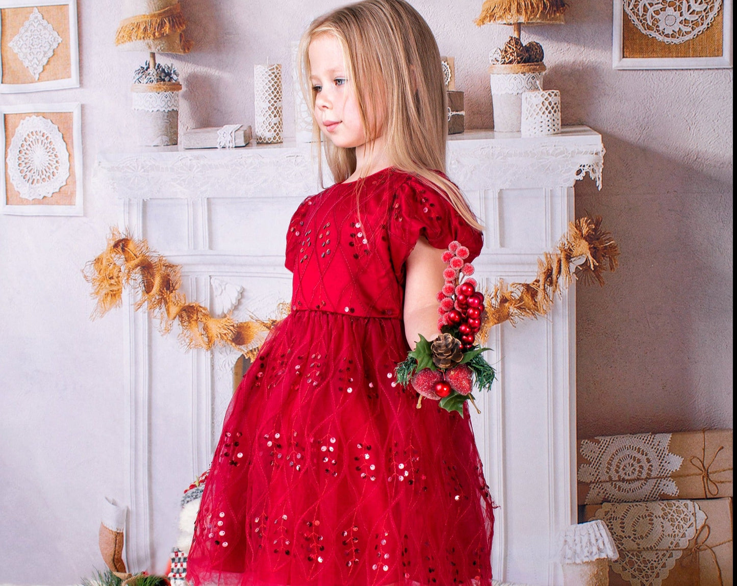Christmas Girl Embroidery Tutu Dress - Kids clothes