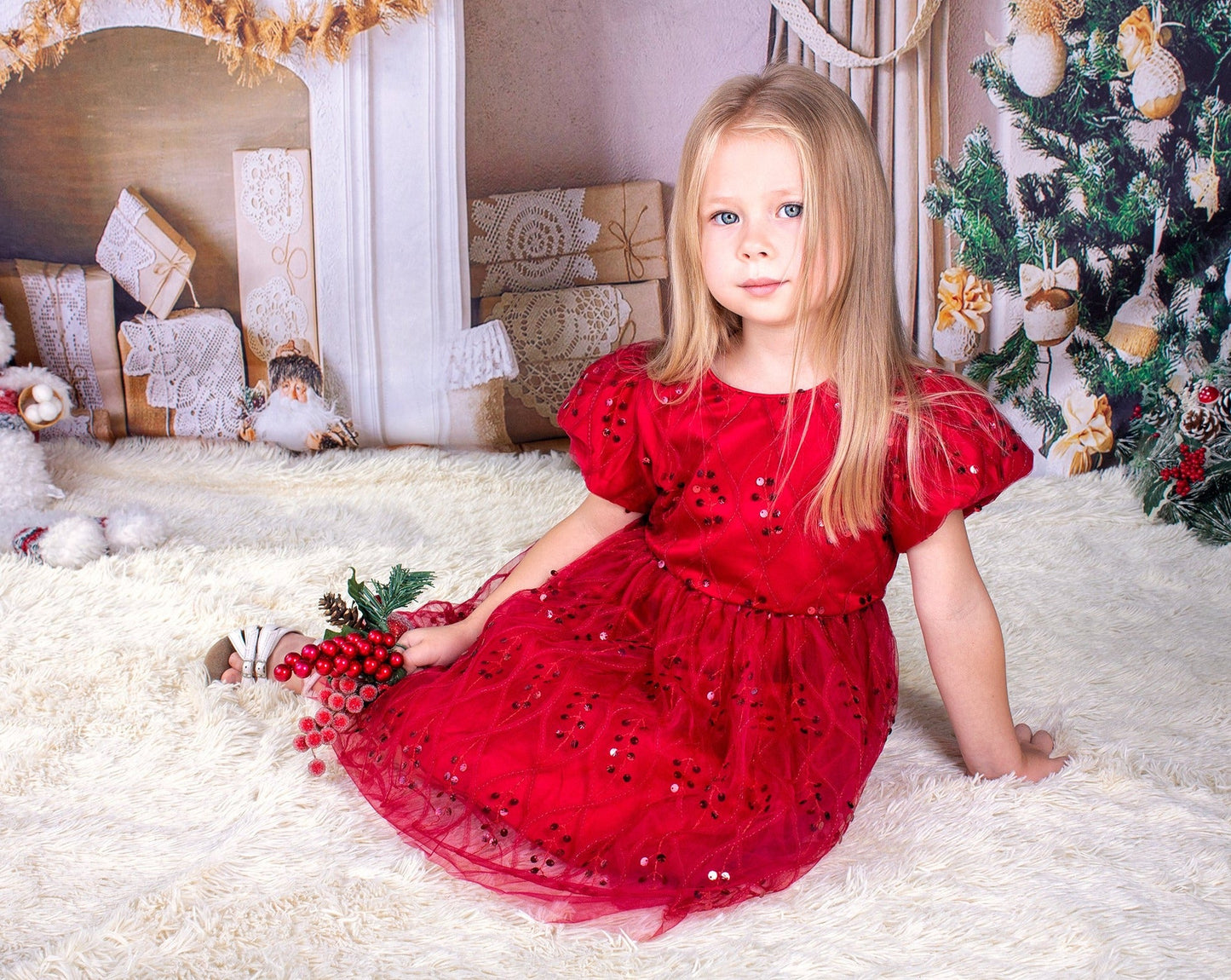 Christmas Girl Embroidery Tutu Dress - Kids clothes