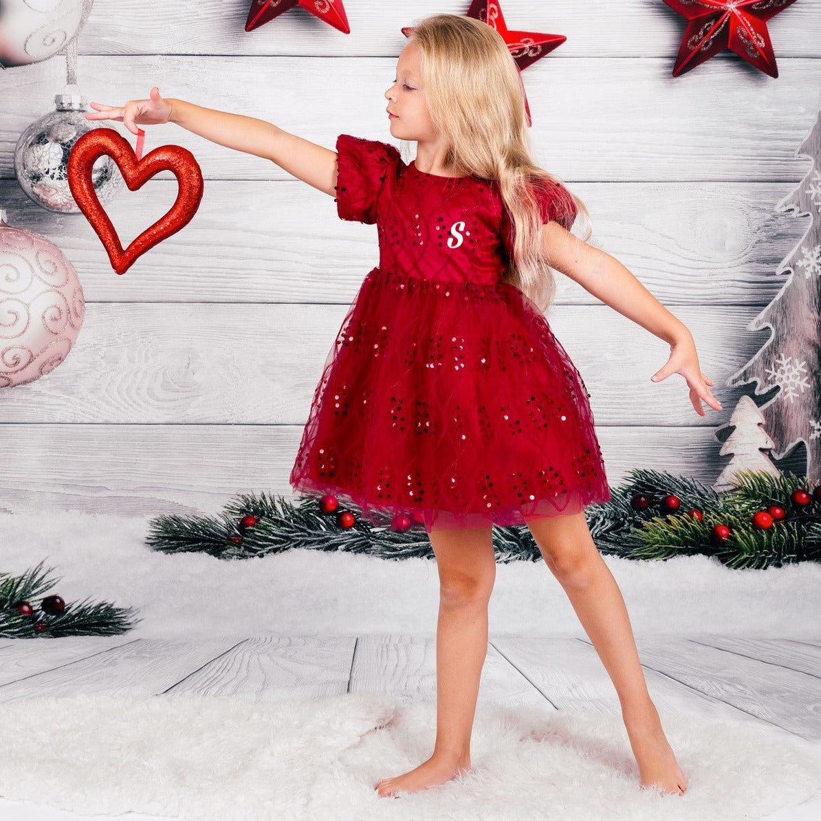 Christmas Girl Embroidery Tutu Dress - Kids clothes