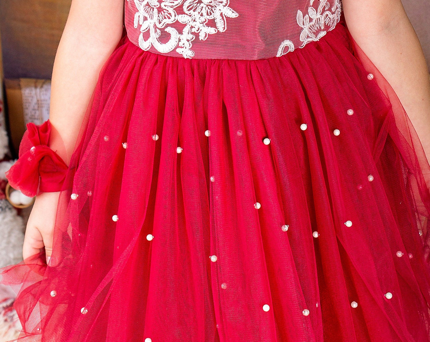 Christmas Girl Lace Dress - Kids clothes