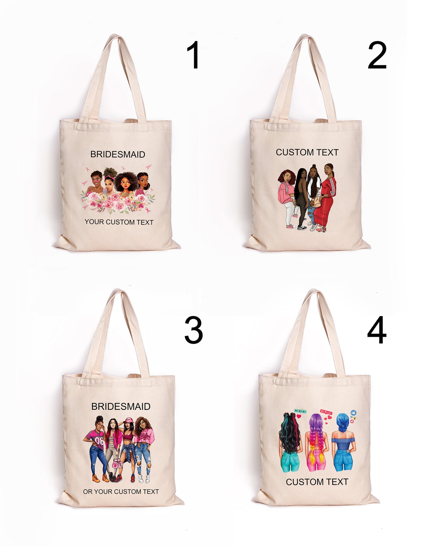Custom Bridesmaid Tote bags Bachelorette Gifts style4