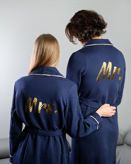 Collar Personalized Matching Bathrobes For Couples - custom