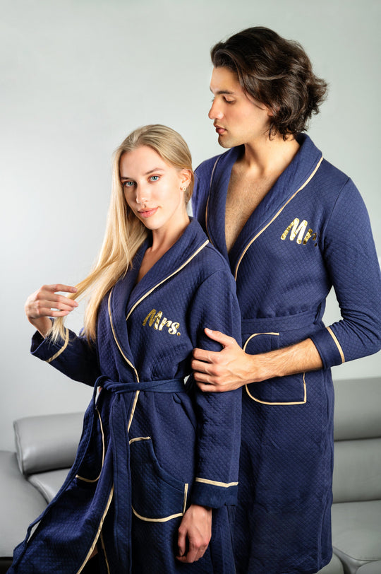 Collar Personalized Matching Bathrobes For Couples - custom