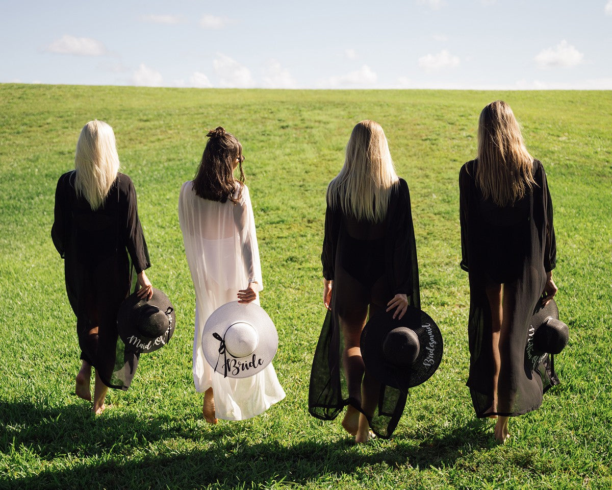 Custom Bridesmaids Beach Long Cover Ups - Long Sleeves -
