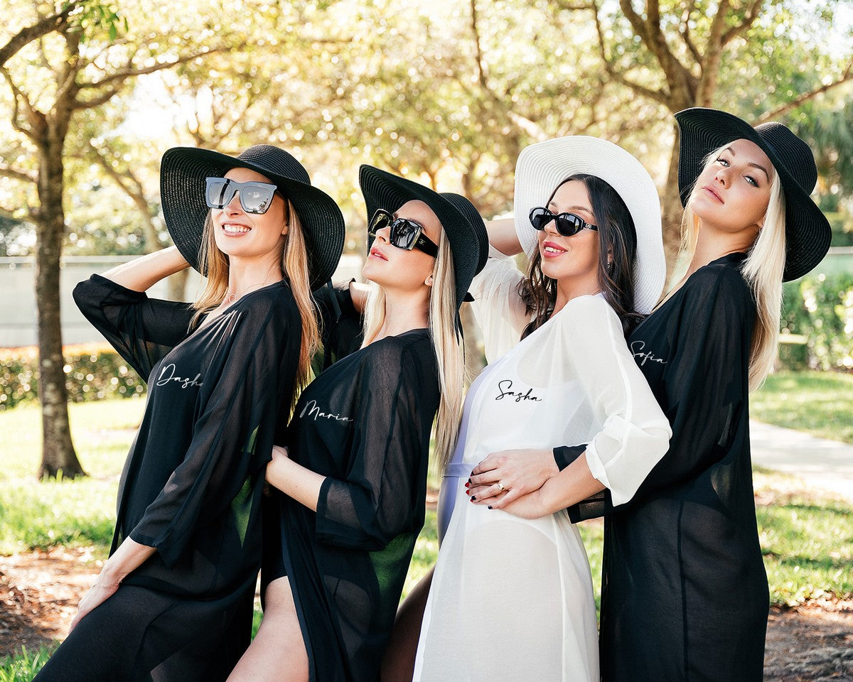 Custom Bridesmaids Beach Long Cover Ups - Long Sleeves -