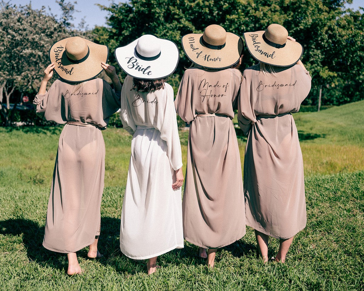 Custom Bridesmaids Beach Long Cover Ups - Long Sleeves -