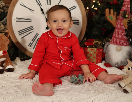 Custom Kids Cotton Christmas Ruffle Pajamas - Kids Pajamas