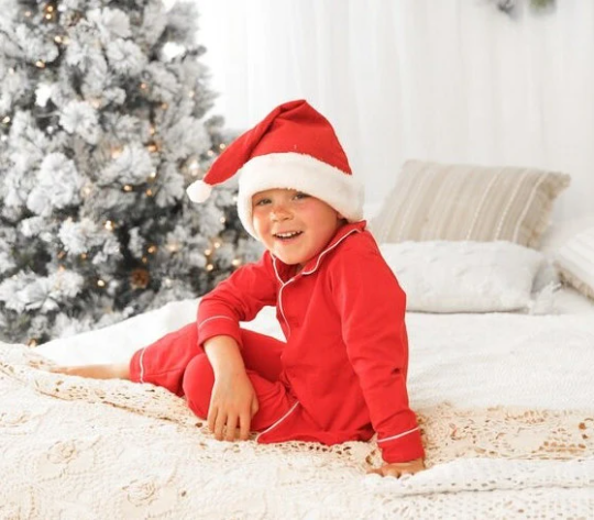 Custom Kids Cotton Christmas Ruffle Pajamas - Kids Pajamas