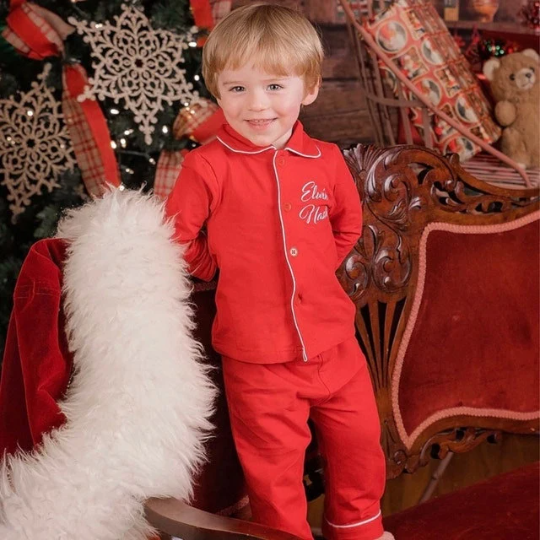 Custom Kids Cotton Christmas Ruffle Pajamas - Kids Pajamas