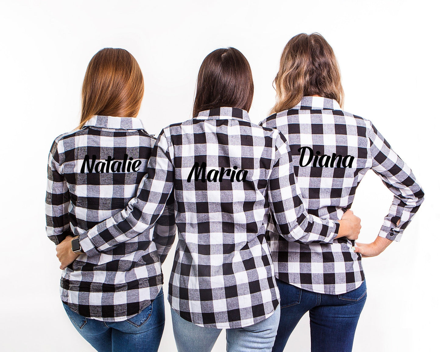Custom Plaid Buffalo Bridesmaid Shirts Buttons up - Kids