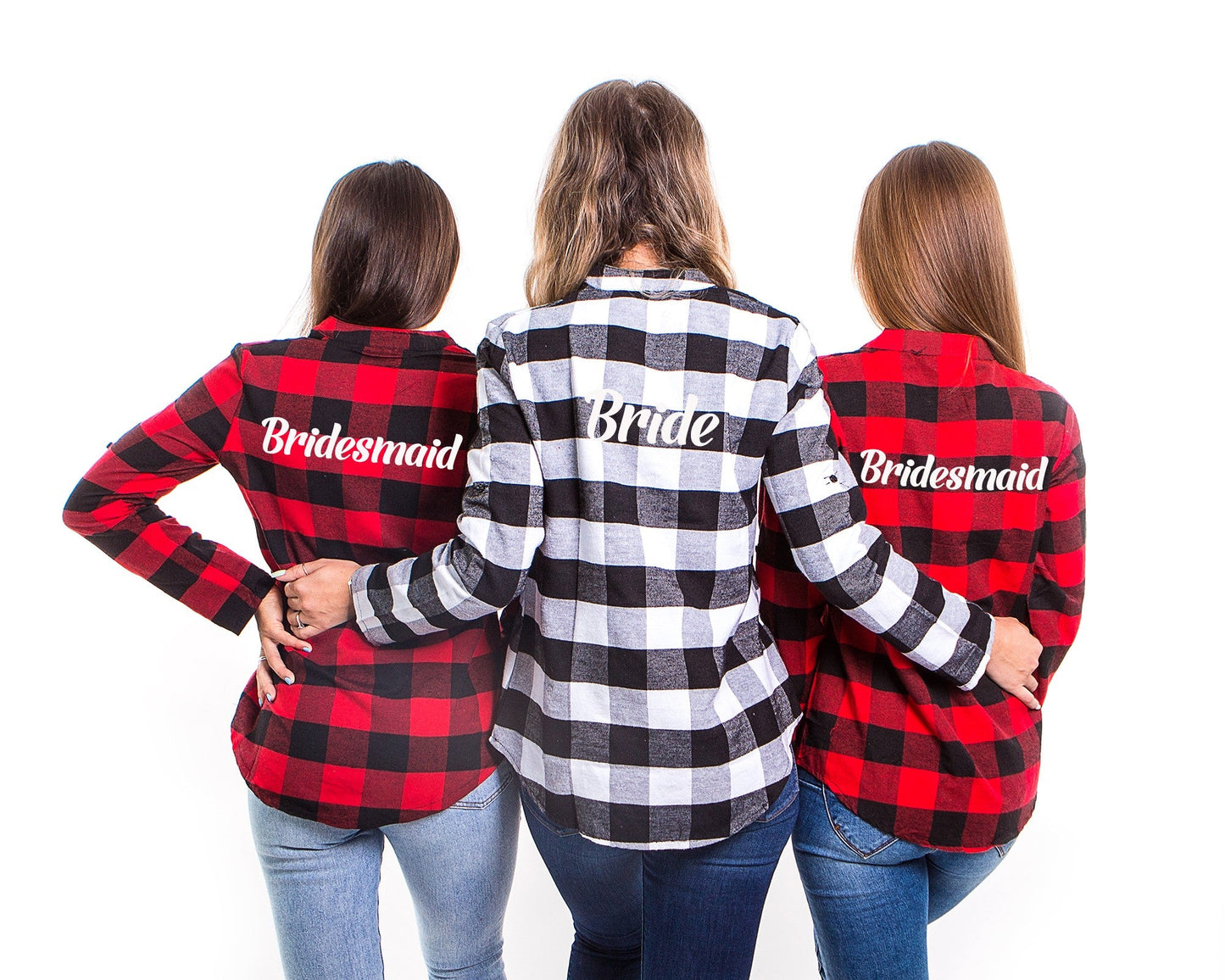 Custom Plaid Buffalo Bridesmaid Shirts Buttons up - Kids