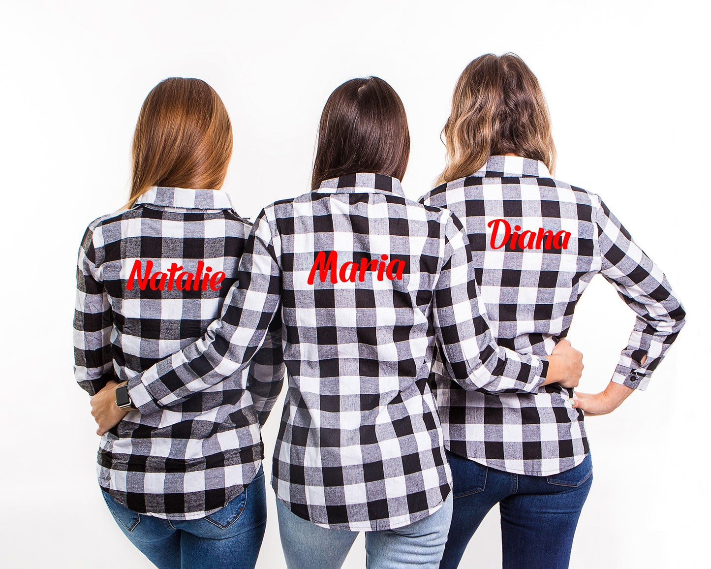 Custom Plaid Buffalo Bridesmaid Shirts Buttons up - Kids