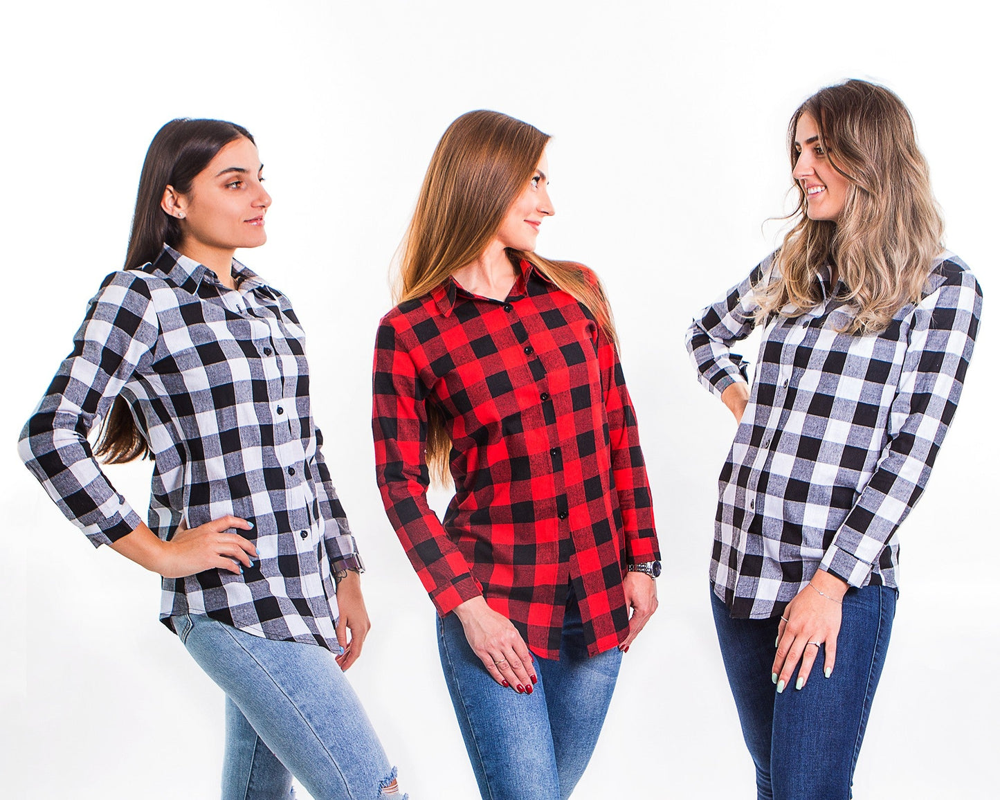 Custom Plaid Buffalo Bridesmaid Shirts Buttons up - Kids