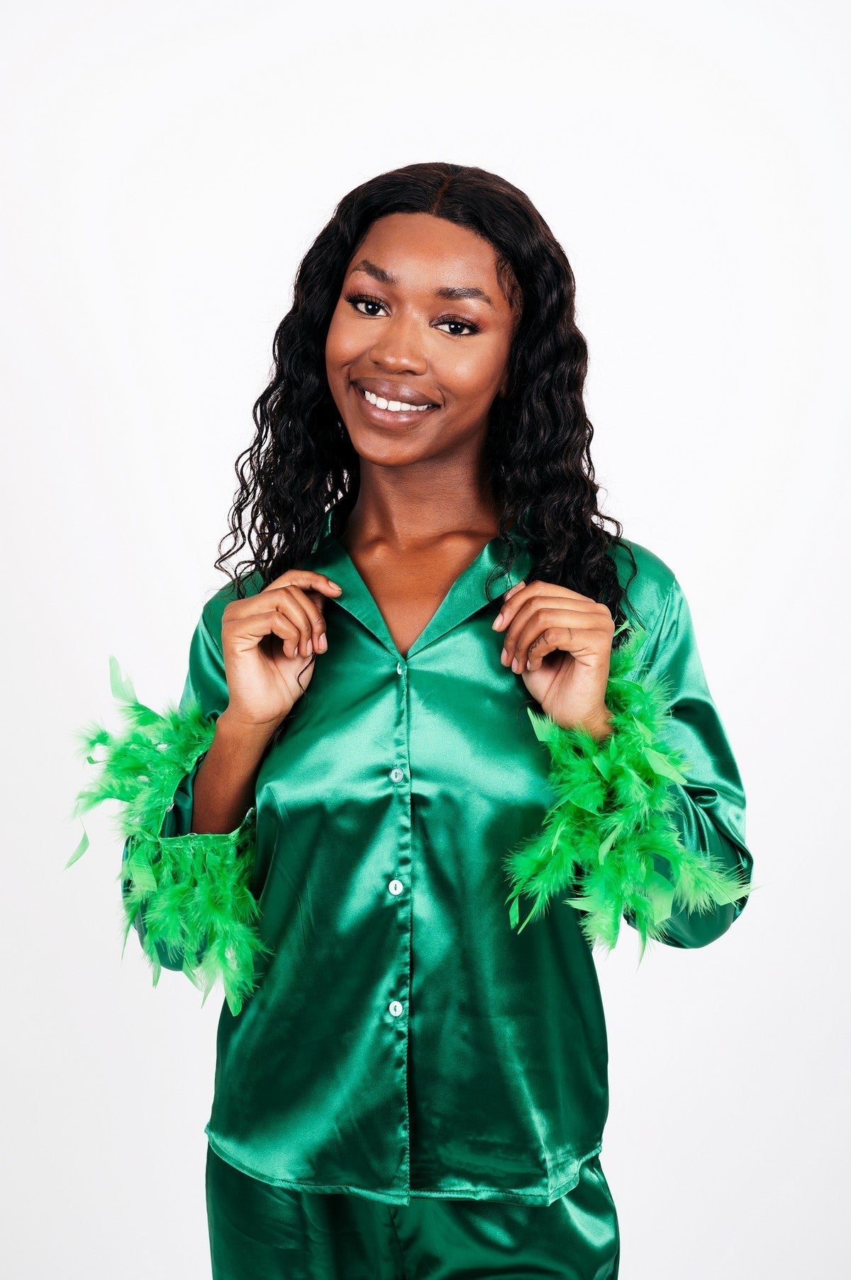 Custom Silky Pajamas with feather - L+L - women’s pajama