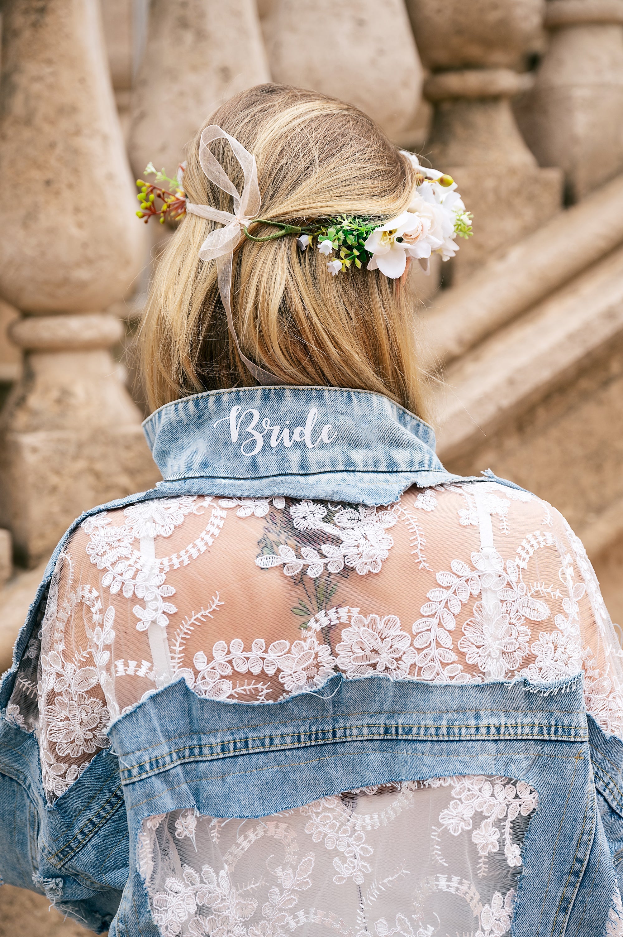 Custom Wedding Lace Bride Denim Jacket – Sunny Boutique Miami