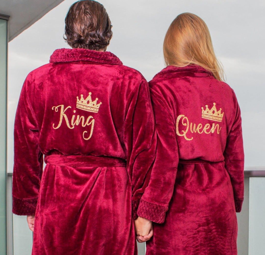 Customized Long Bathrobes King and Queen for Couple Style 2 