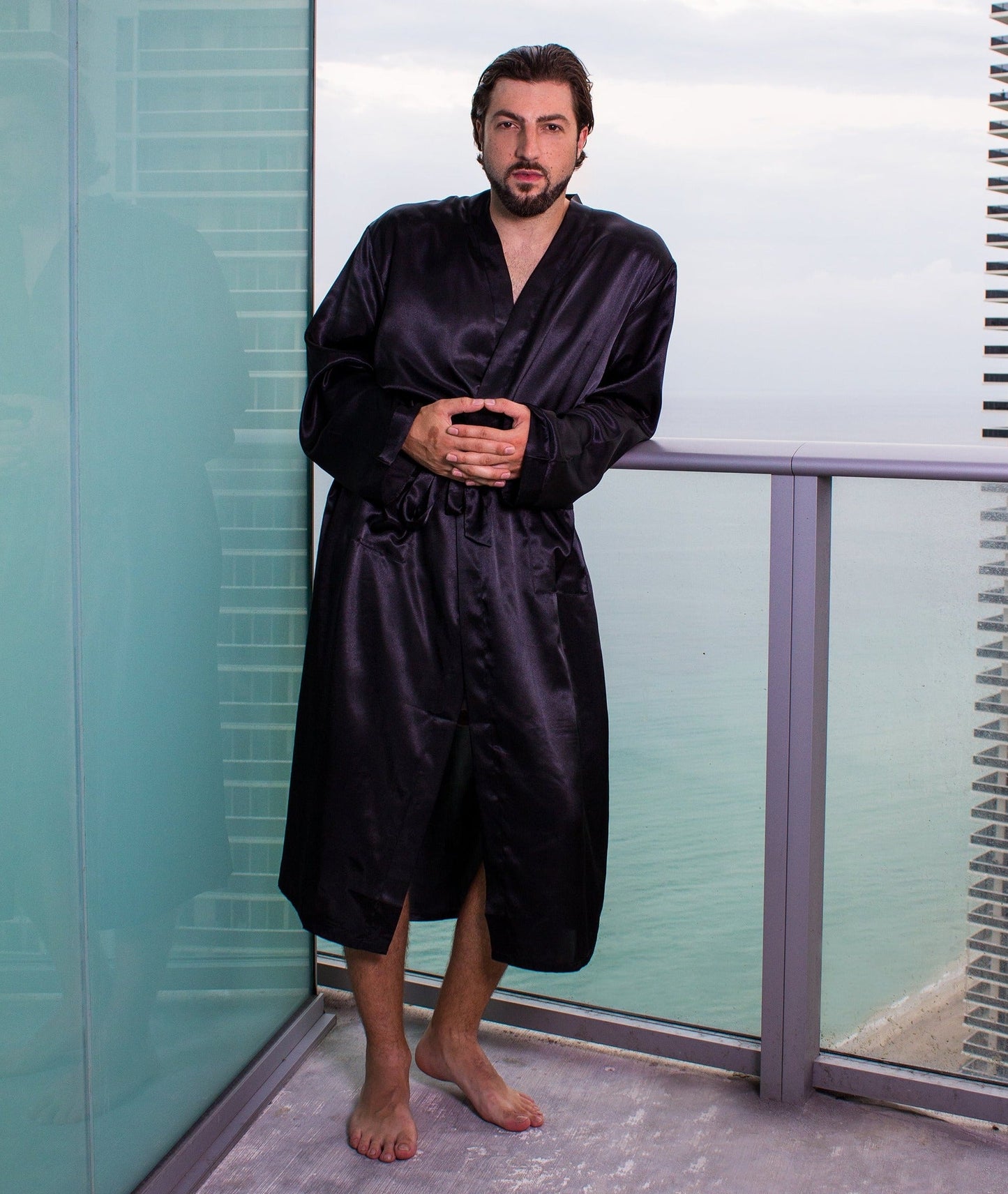Customized Men’s Satin Robe - men’s robes