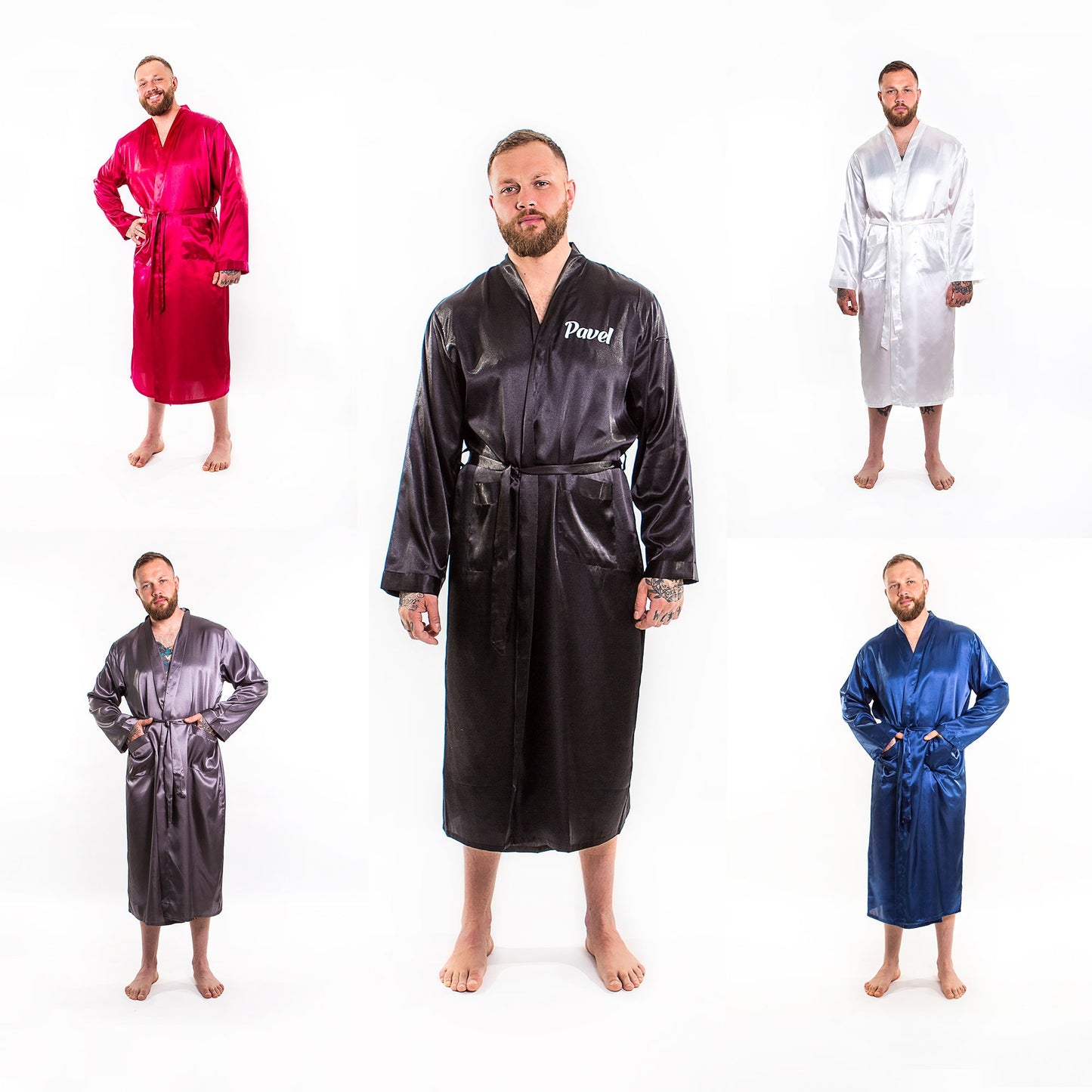 Customized Men’s Satin Robe - men’s robes
