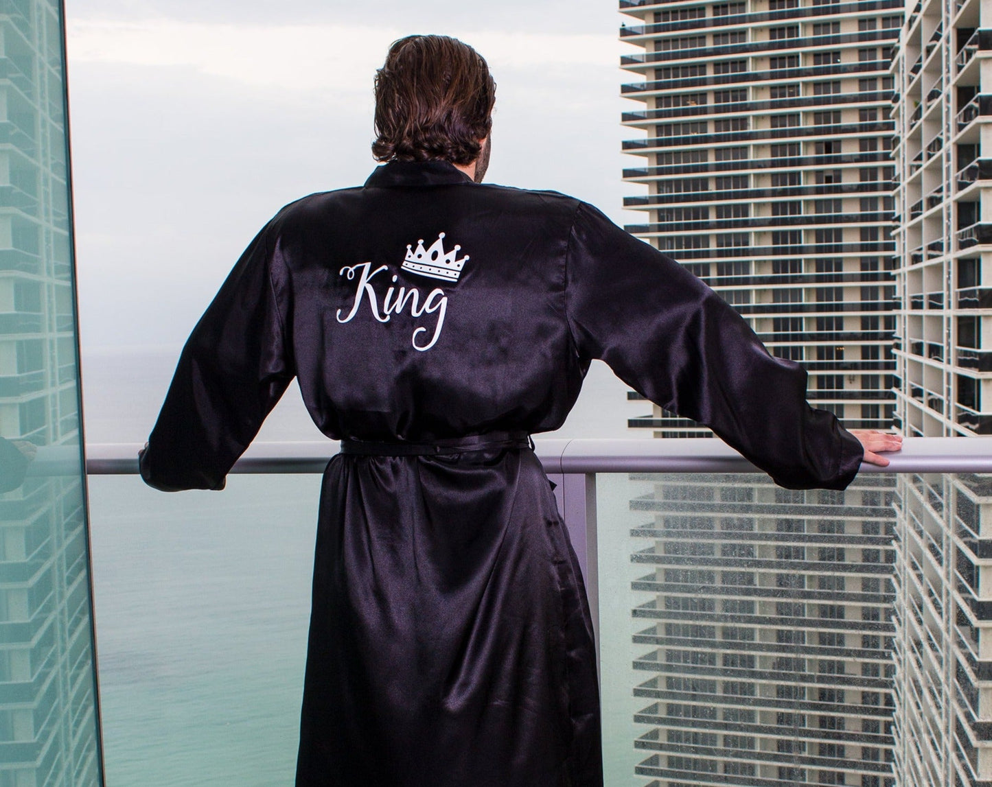 Customized Men’s Satin Robe - men’s robes