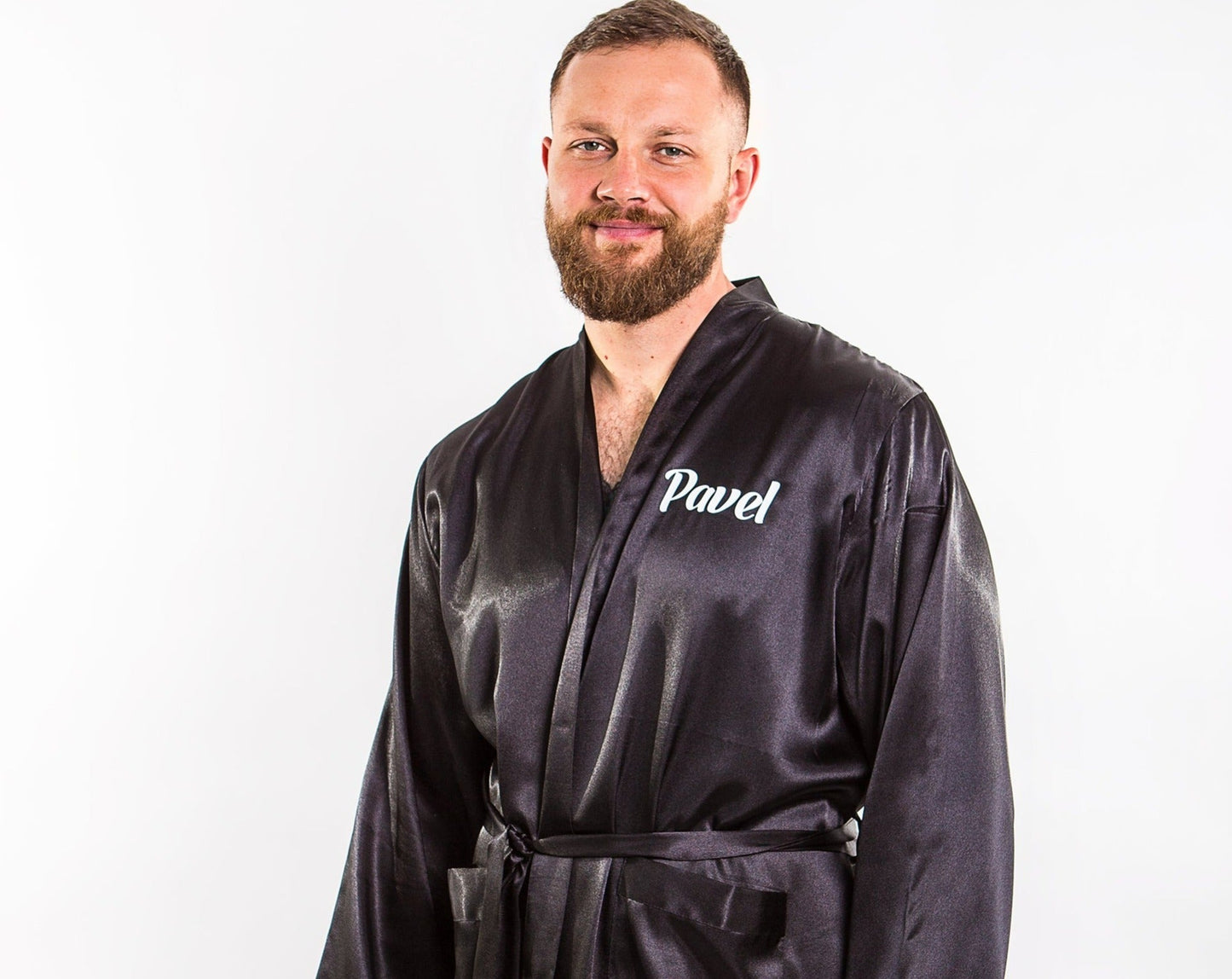 Customized Men’s Satin Robe - men’s robes
