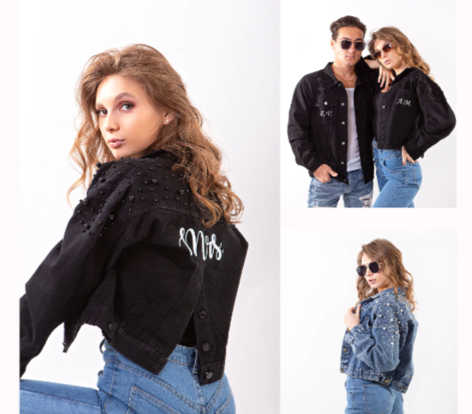 Denim Custom Mr and Mrs Couple Jackets - Custom jackets